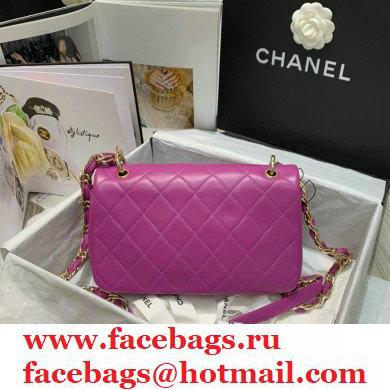Chanel Lambskin Large Flap Bag AS2319 Purple 2021