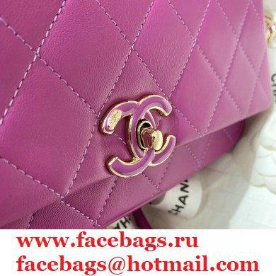 Chanel Lambskin Large Flap Bag AS2319 Purple 2021 - Click Image to Close
