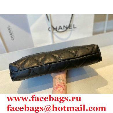 Chanel Lambskin Large Flap Bag with Logo Strap AS2316 Black 2021