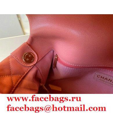 Chanel Lambskin Large Flap Bag with Logo Strap AS2316 Coral Pink 2021 - Click Image to Close