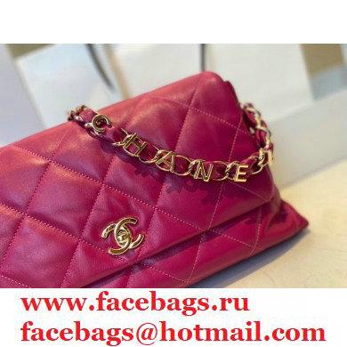 Chanel Lambskin Large Flap Bag with Logo Strap AS2316 Purple 2021
