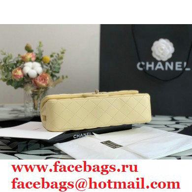 Chanel Lambskin Medium Classic Flap Bag Light Yellow 2021
