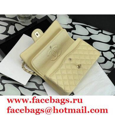 Chanel Lambskin Medium Classic Flap Bag Light Yellow 2021 - Click Image to Close