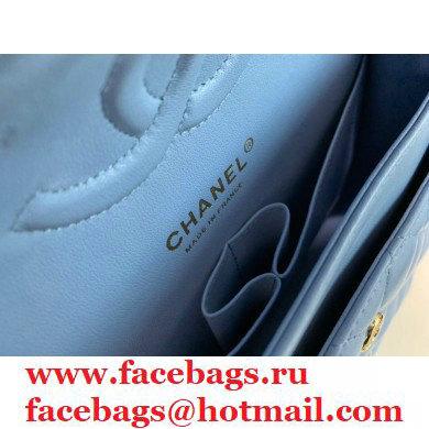 Chanel Lambskin Medium Classic Flap Bag Sky Blue 2021 - Click Image to Close