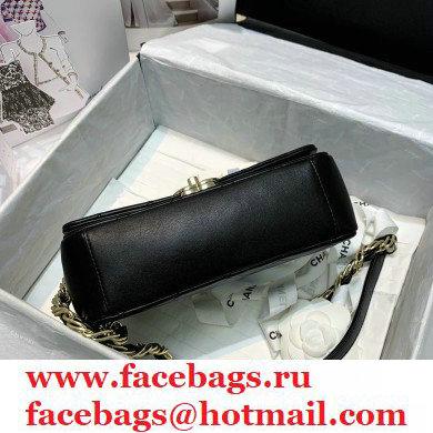 Chanel Lambskin Medium Flap Bag AS2318 Black 2021
