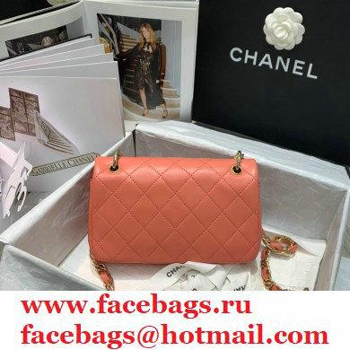 Chanel Lambskin Medium Flap Bag AS2318 Coral Pink 2021
