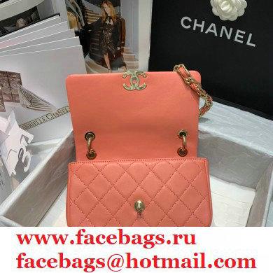 Chanel Lambskin Medium Flap Bag AS2318 Coral Pink 2021