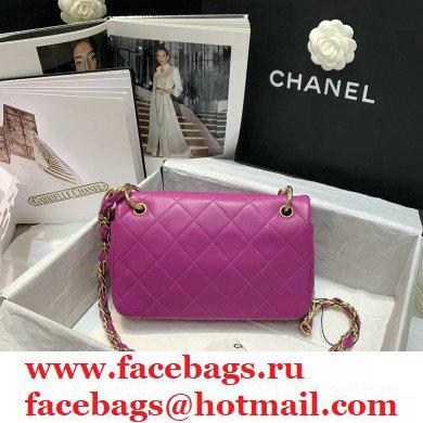 Chanel Lambskin Medium Flap Bag AS2318 Purple 2021