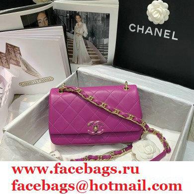 Chanel Lambskin Medium Flap Bag AS2318 Purple 2021