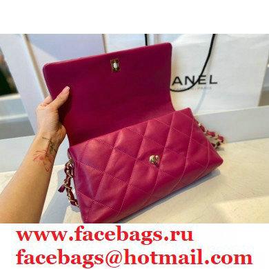 Chanel Lambskin Medium Flap Bag with Logo Strap AS2300 Purple 2021