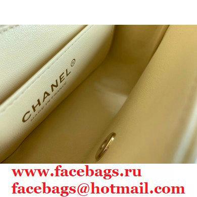 Chanel Lambskin Rectangular Small Classic Flap Bag Light Yellow 2021