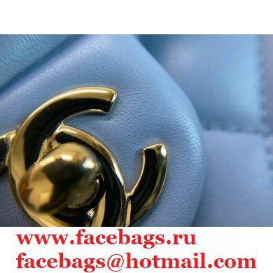 Chanel Lambskin Rectangular Small Classic Flap Bag Sky Blue 2021 - Click Image to Close