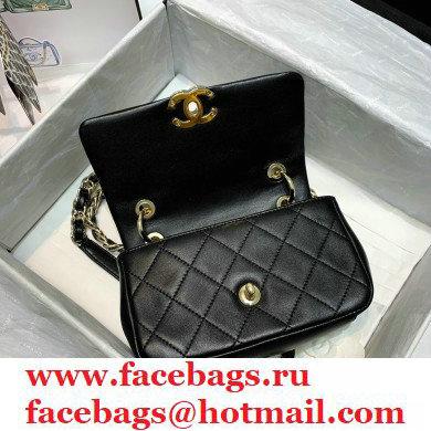 Chanel Lambskin Small Flap Bag AS2317 Black 2021 - Click Image to Close