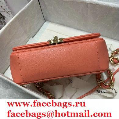 Chanel Lambskin Small Flap Bag AS2317 Coral Pink 2021
