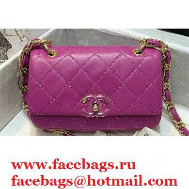 Chanel Lambskin Small Flap Bag AS2317 Purple 2021 - Click Image to Close
