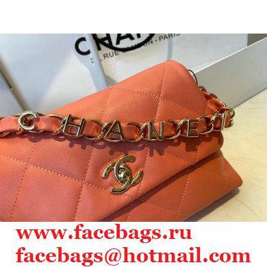 Chanel Lambskin Small Flap Bag with Logo Strap AS2299 Coral Pink 2021 - Click Image to Close