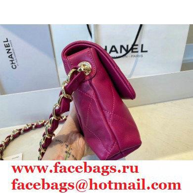 Chanel Lambskin Small Flap Bag with Logo Strap AS2299 Purple 2021 - Click Image to Close