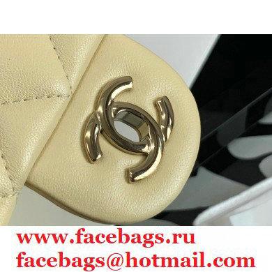 Chanel Lambskin Square Mini Classic Flap Bag Light Yellow 2021 - Click Image to Close