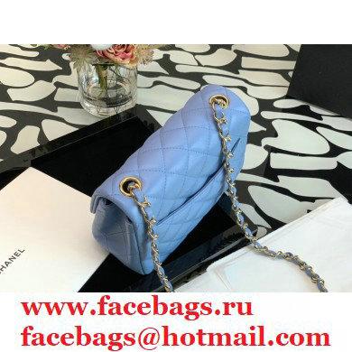 Chanel Lambskin Square Mini Classic Flap Bag Sky Blue 2021 - Click Image to Close