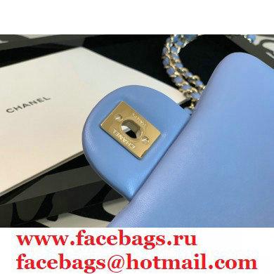 Chanel Lambskin Square Mini Classic Flap Bag Sky Blue 2021