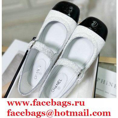 Chanel Mary Janes G36482 Fabric White 2021