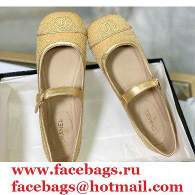 Chanel Mary Janes G36482 Glitter Gold 2021 - Click Image to Close