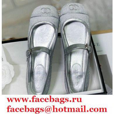 Chanel Mary Janes G36482 Glitter Silver 2021 - Click Image to Close