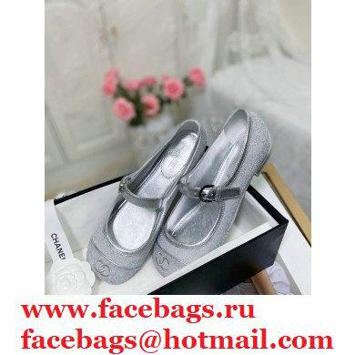 Chanel Mary Janes G36482 Glitter Silver 2021 - Click Image to Close