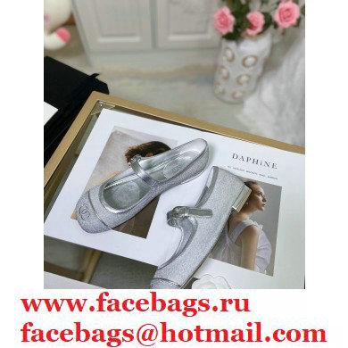 Chanel Mary Janes G36482 Glitter Silver 2021