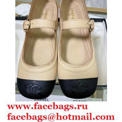 Chanel Mary Janes G36482 Grained Calfskin Beige 2021 - Click Image to Close