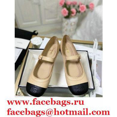 Chanel Mary Janes G36482 Grained Calfskin Beige 2021 - Click Image to Close