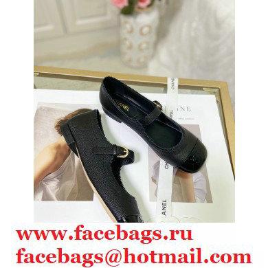 Chanel Mary Janes G36482 Grained Calfskin Black 2021 - Click Image to Close