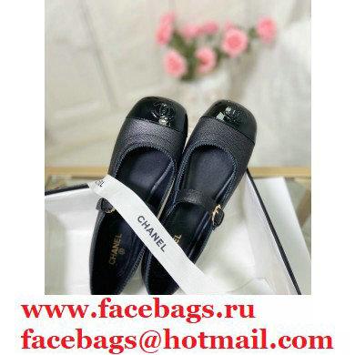 Chanel Mary Janes G36482 Grained Calfskin Black 2021 - Click Image to Close
