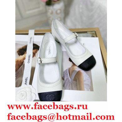 Chanel Mary Janes G36482 Grained Calfskin White 2021