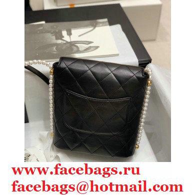 Chanel Pearl Around Flap Bag Black 2021