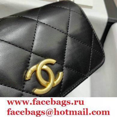 Chanel Pearl Around Flap Bag Black 2021
