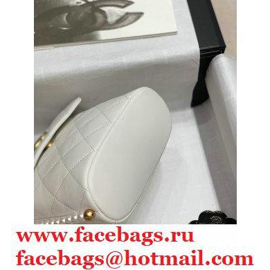 Chanel Pearl Around Flap Bag White 2021 - Click Image to Close
