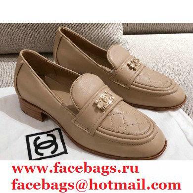 Chanel Quilting Boy Loafers Beige 2021 - Click Image to Close