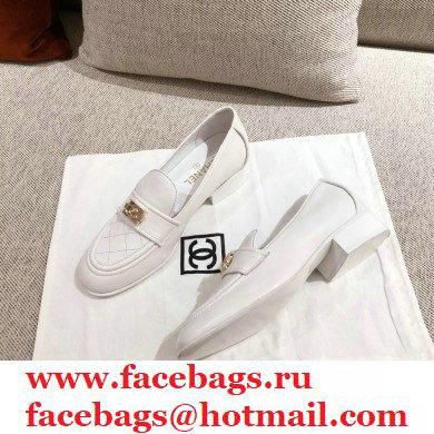 Chanel Quilting Boy Loafers White 2021 - Click Image to Close