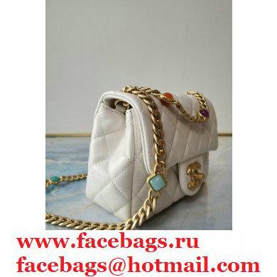 Chanel Resin Chain Lambskin Mini Flap Bag AS2379 Creamy 2021