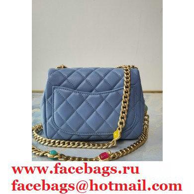 Chanel Resin Chain Lambskin Mini Flap Bag AS2379 Denim Blue 2021