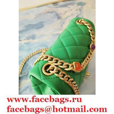 Chanel Resin Chain Lambskin Mini Flap Bag AS2379 Green 2021