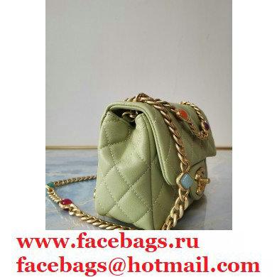 Chanel Resin Chain Lambskin Mini Flap Bag AS2379 Light Green 2021 - Click Image to Close