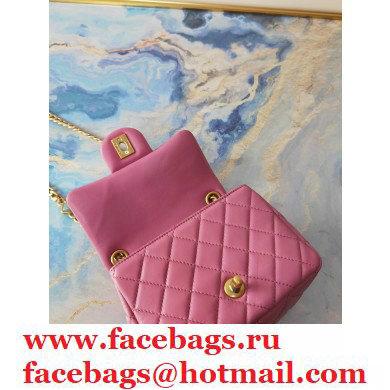 Chanel Resin Chain Lambskin Mini Flap Bag AS2379 Pink 2021