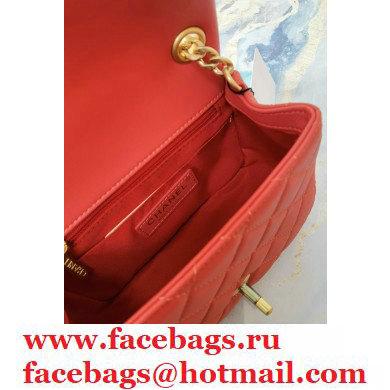 Chanel Resin Chain Lambskin Mini Flap Bag AS2379 Red 2021