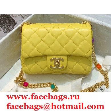 Chanel Resin Chain Lambskin Mini Flap Bag AS2379 Yellow 2021 - Click Image to Close