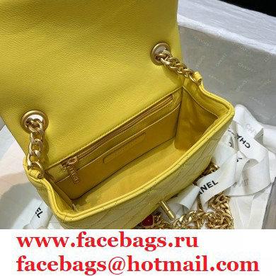 Chanel Resin Chain Lambskin Mini Flap Bag AS2379 Yellow 2021