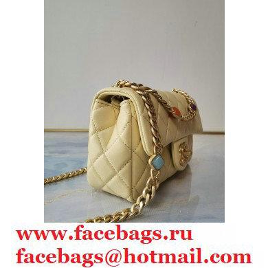 Chanel Resin Chain Lambskin Small Flap Bag AS2380 Beige 2021