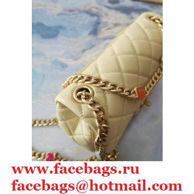 Chanel Resin Chain Lambskin Small Flap Bag AS2380 Beige 2021