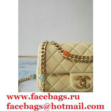 Chanel Resin Chain Lambskin Small Flap Bag AS2380 Beige 2021 - Click Image to Close